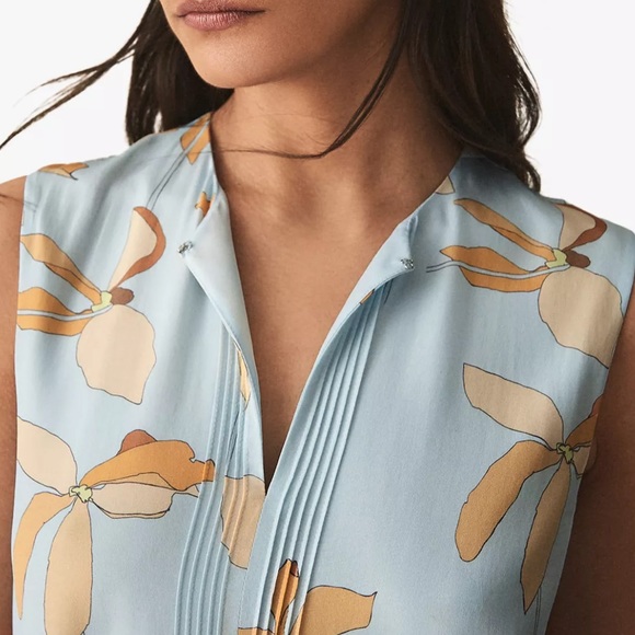 Reiss Sienna Reef dress blue orange floral XS / 0 - Picture 4 of 16